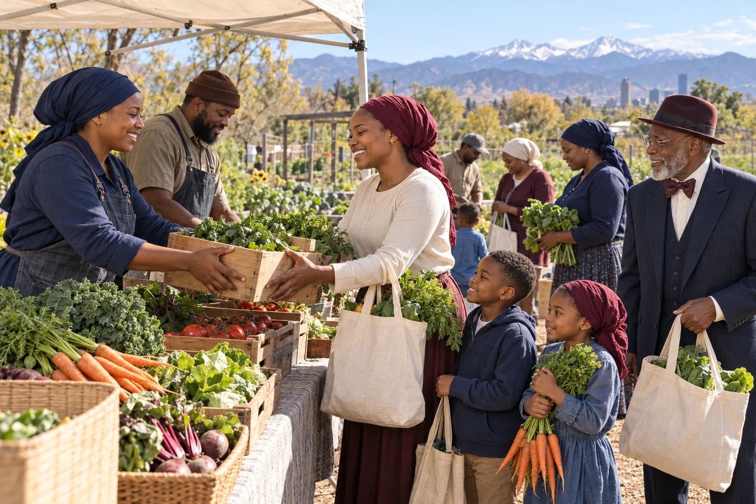 community families purchasing farm produce